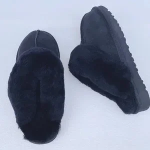 Noblag Black Sheepskin Fur Slippers Shoes For Men & Women Noblag Black Sheepskin Fur Slippers Shoes For Men & Women | eBay main image 2